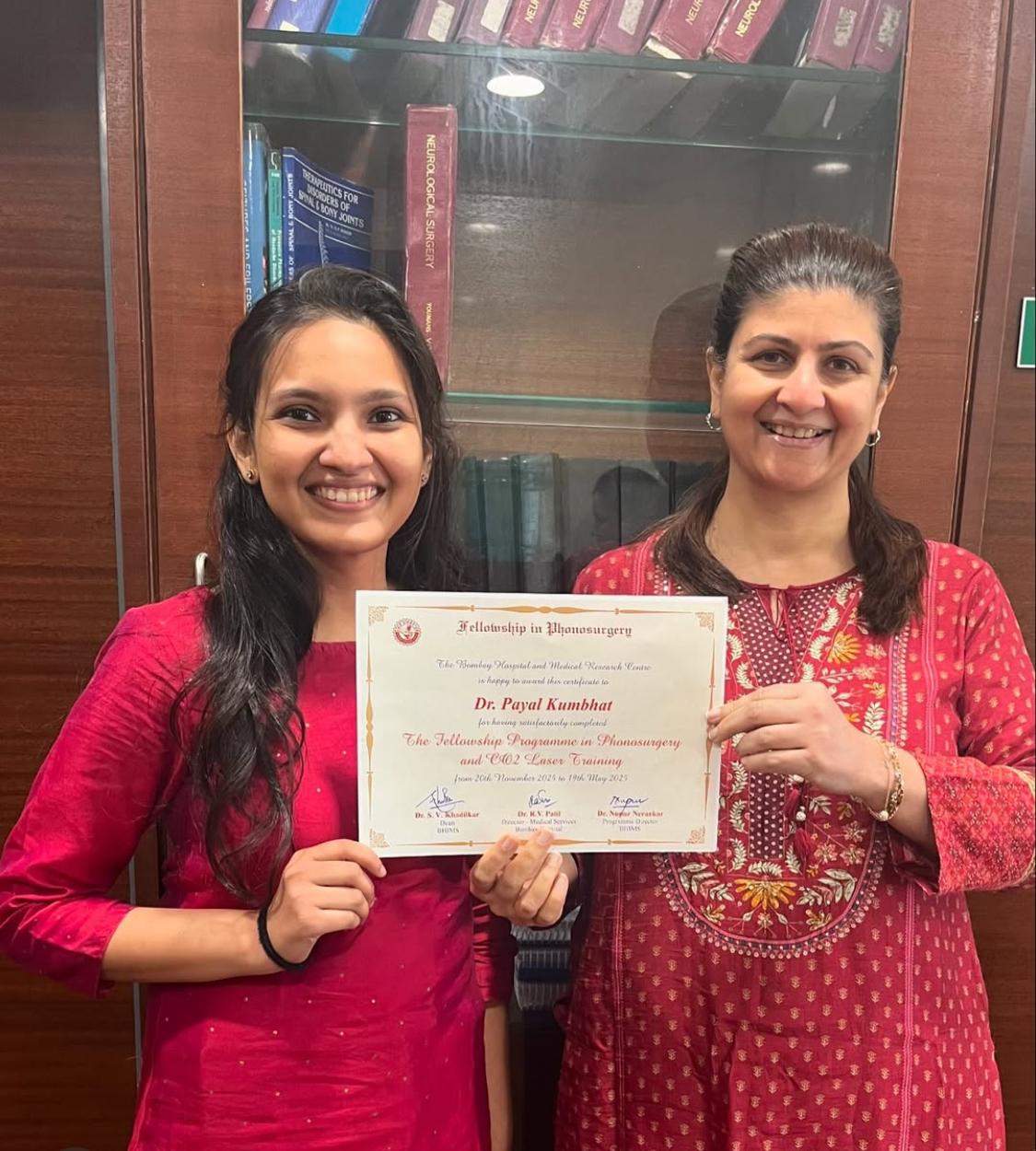 phonosurgery fellowship certificate
